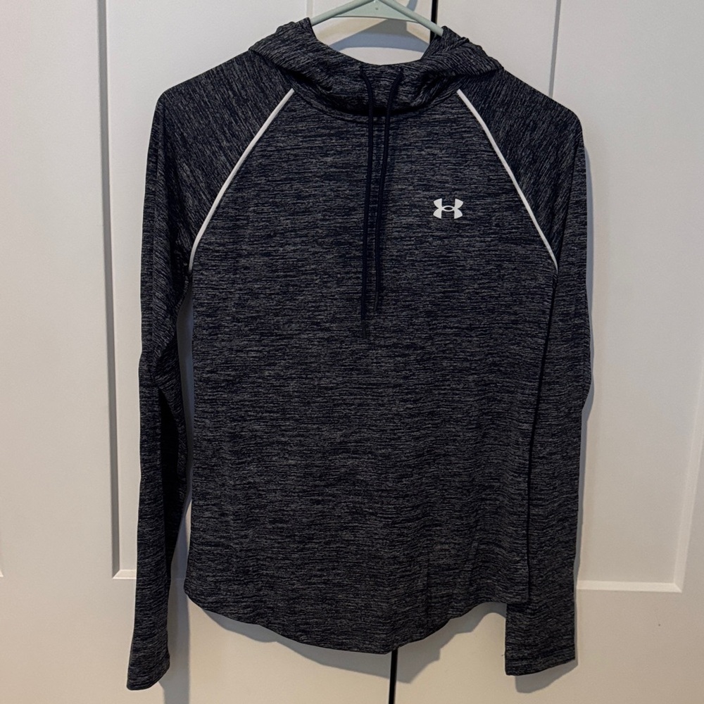 Under Armour Dark Gray Hoodie with White Accents